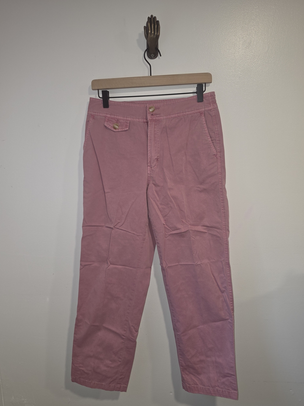 Sundance Catalog Chino Cotton Journey Women Pants Straight Leg Rose Pink SZ P2